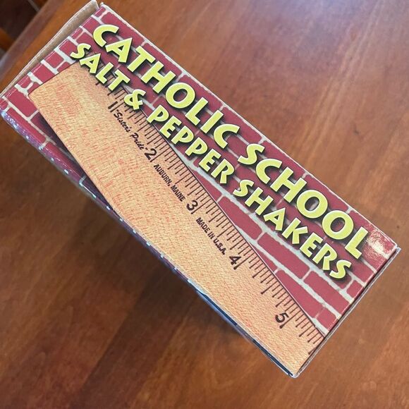 NEW. Catholic School Girl Salt & Pepper Shaker Set - Picture 4 of 5